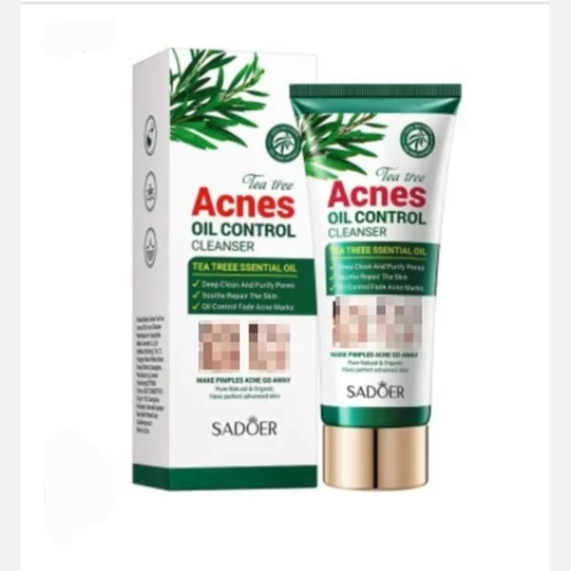 فوم شستشوی چای سبز سادور فوم شستشوی ضد جوش SADOER حجم 100g