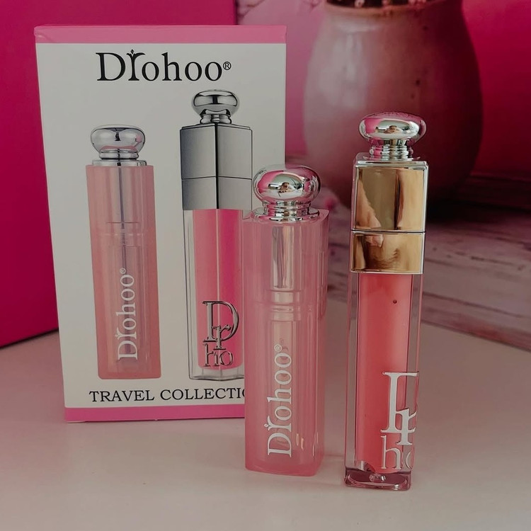 ست بالم لب و لیپ گلاس دیور برند Drohoo