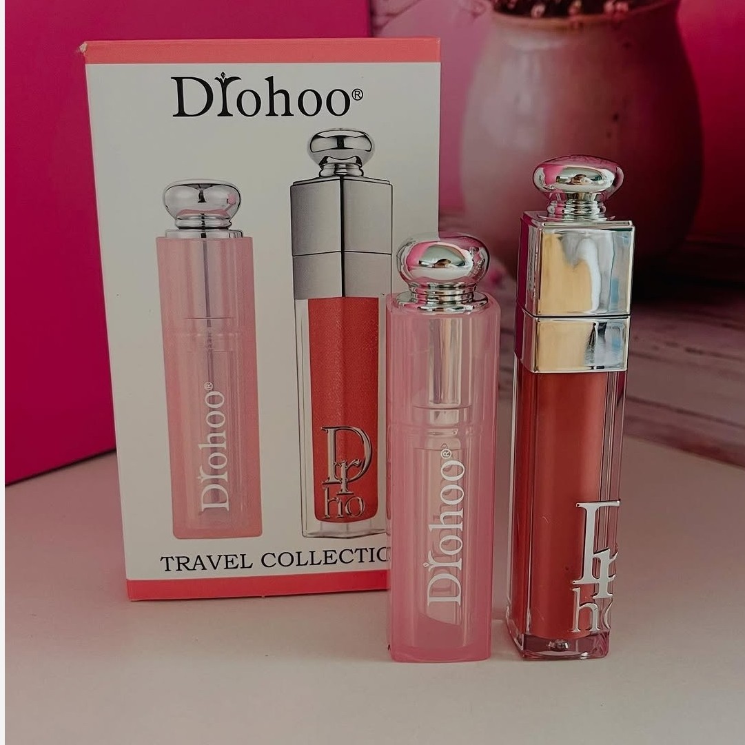 ست بالم لب و لیپ گلاس دیور برند Drohoo