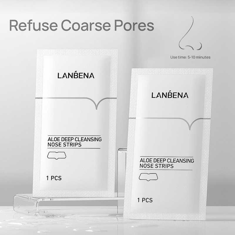 چسب بینی ورقه ای لانبنا LANBENA اصل سفید چسب ورقه ای رفع جوش سر سیاه بینی چسب بینی لانبنا اصل