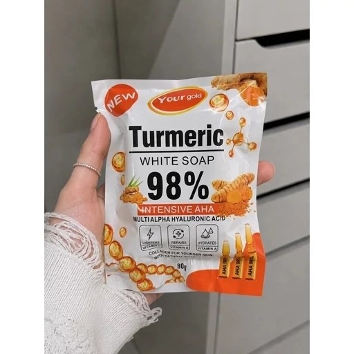 صابون سفید کننده طلای زردچوبه turmeric صابون سفید کننده زردچوبه ووت گلد صابون زردچوبه