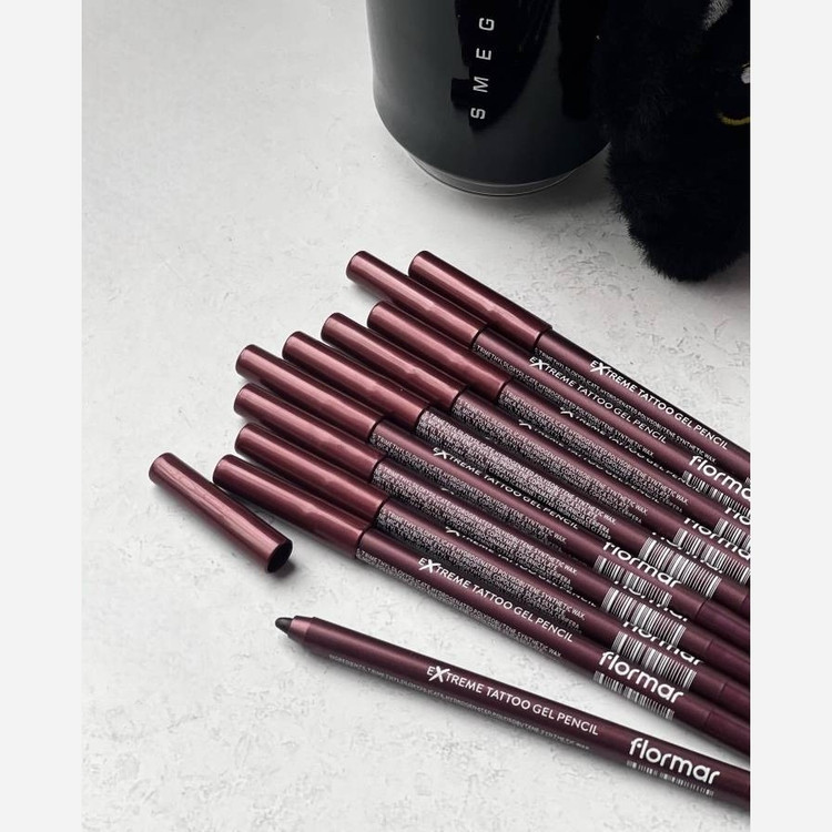 مداد چشم ژلی اکستریم تاتو فلورمار قهوه ای و زرشکی مداد قهوه ای شاین و زرشکی شاین ( های کپی ) EX TREME