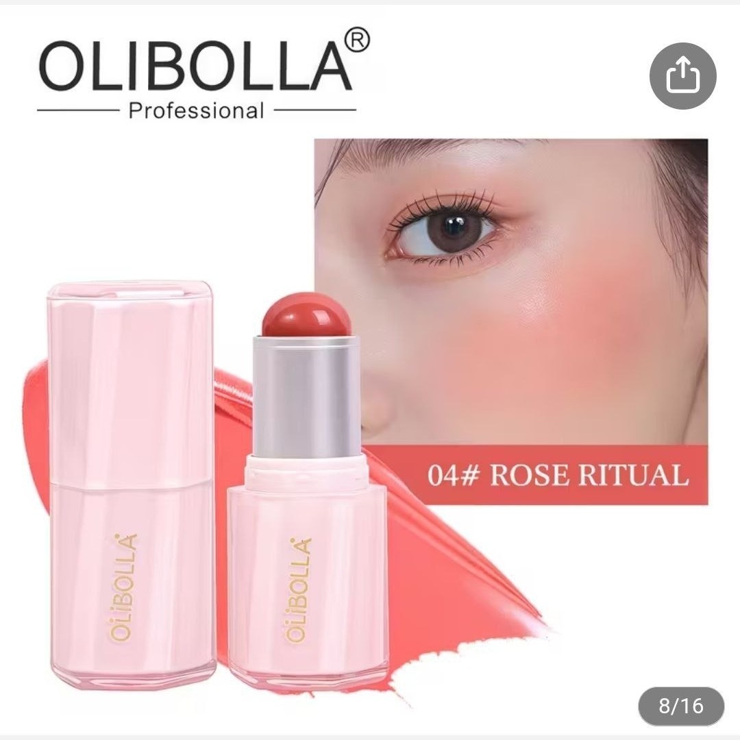 رژگونه کره ای دوپ شیگلم برند OLIBOLLA رژگونه استیکی اولیبولا رژگونه کره ای اولیبولا