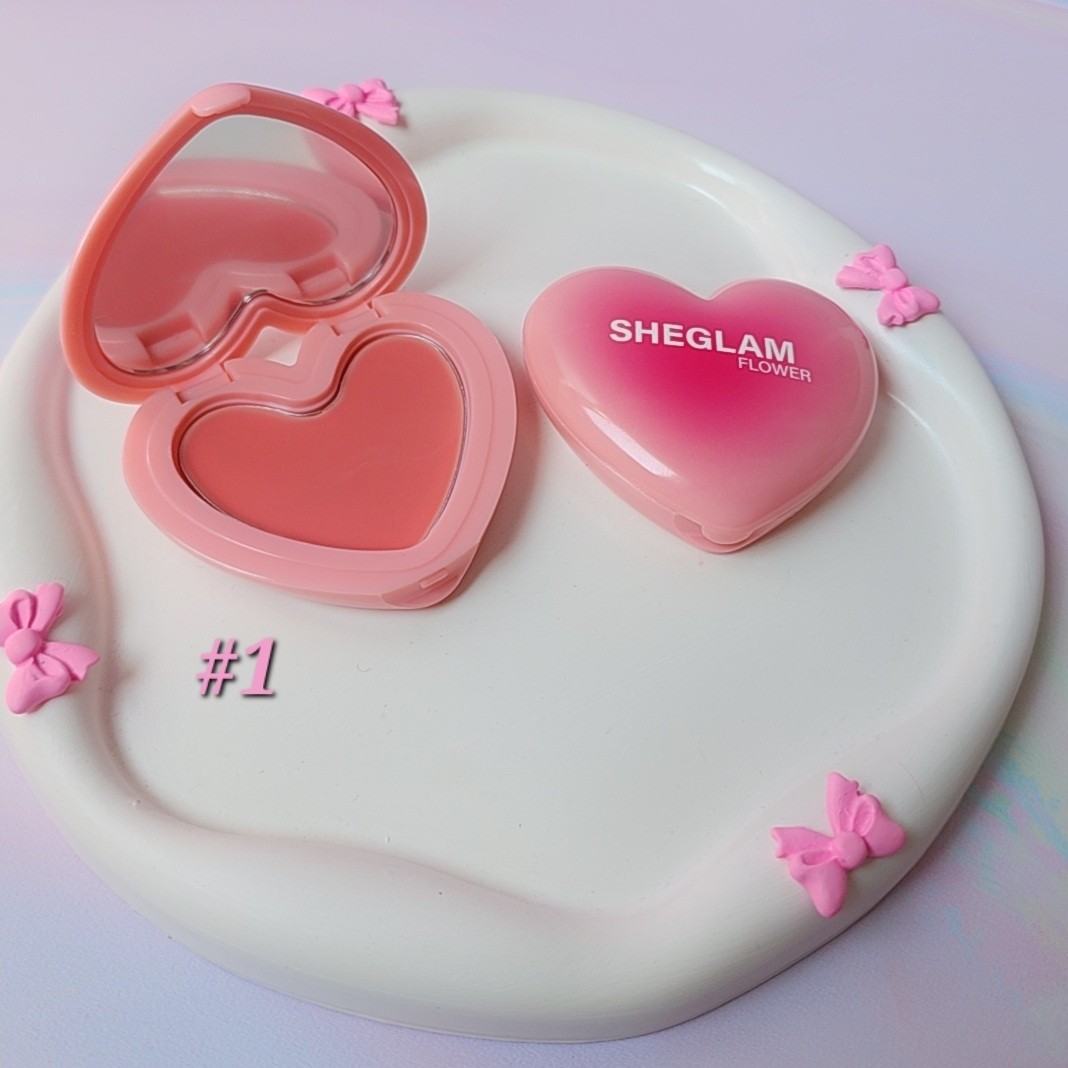رژگونه قلبی کرمی شیگلم رژگونه صورتی